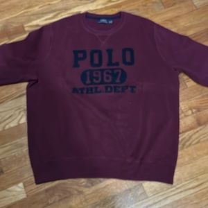 Burgundy Ralph Lauren Letterman Sweater 2XLT